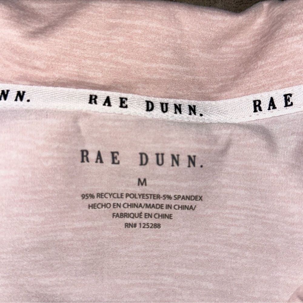 RAE DUNN. M Heather Pink White Notch Collar Short Sleeve Button Top Shorts PJ - Picture 7 of 11
